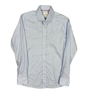 Emanuel Berg Dress Shirt Slim Fit Houndstooth Long Sleeve Italy 15 1/2 Medium